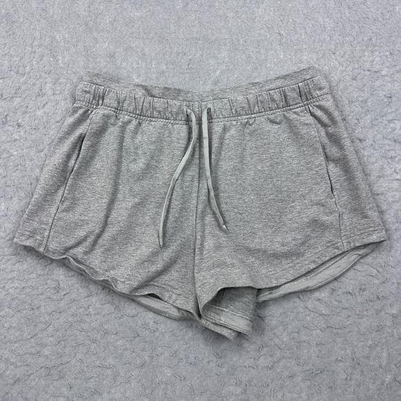 Lululemon Inner Glow Short 3" Women's 10 Gray Cotton Terry Lounge W7BFUS - Picture 1 of 15